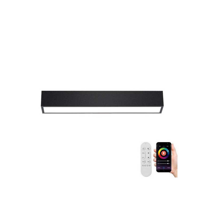 Immax NEO 07254L - LED Димируем плафон NEO LITE LUNGO LED/20W/230V 3000-6000K Wi-Fi Tuya черен + дистанционно управление