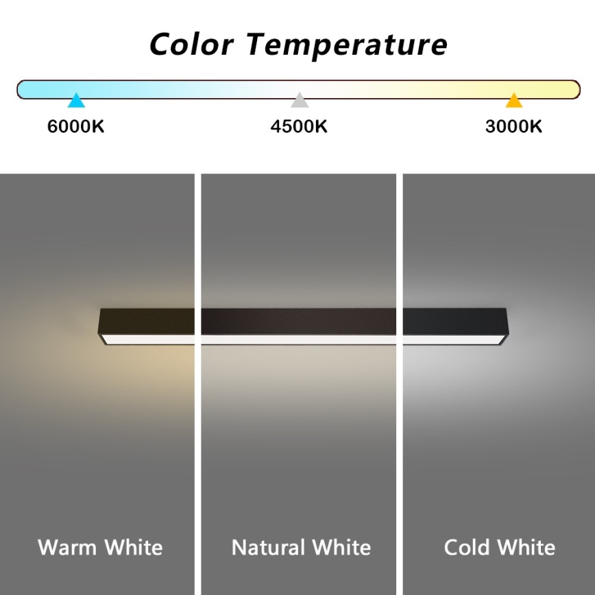 Immax NEO 07255L - LED Димируем плафон NEO LITE LUNGO LED/20W/230V 3000-6000K Wi-Fi Tuya черен + дистанционно управление
