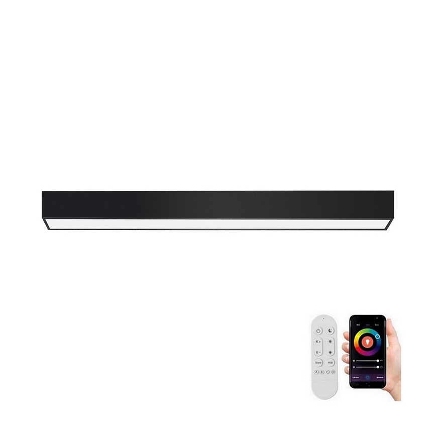 Immax NEO 07255L - LED Димируем плафон NEO LITE LUNGO LED/20W/230V 3000-6000K Wi-Fi Tuya черен + дистанционно управление