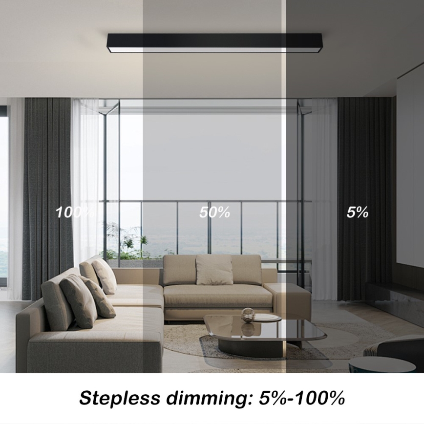 Immax NEO 07255L - LED регулируемо таванно осветително тяло NEO LITE LUNGO LED/20W/230V 3000-6000K Wi-Fi Tuya черно + дистанционно управление