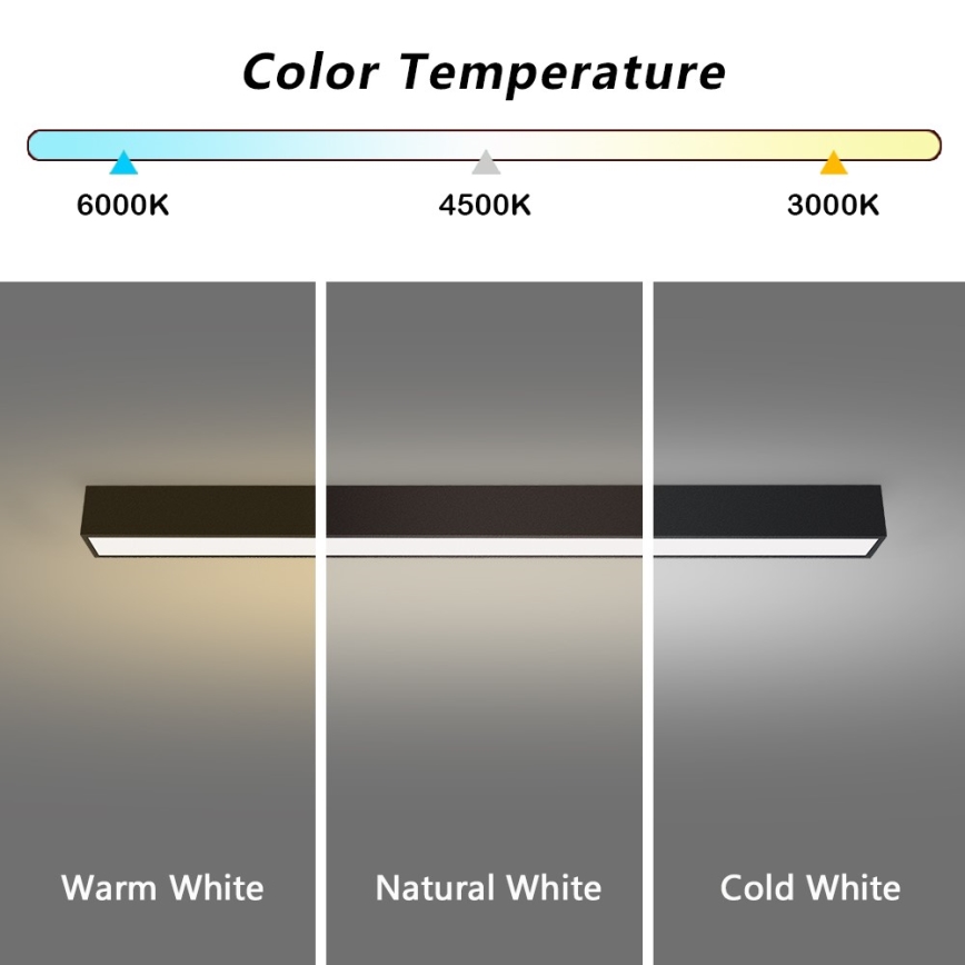 Immax NEO 07256L - LED Димируем плафон NEO LITE LUNGO LED/38W/230V 3000-6000K Wi-Fi Tuya черен + дистанционно управление