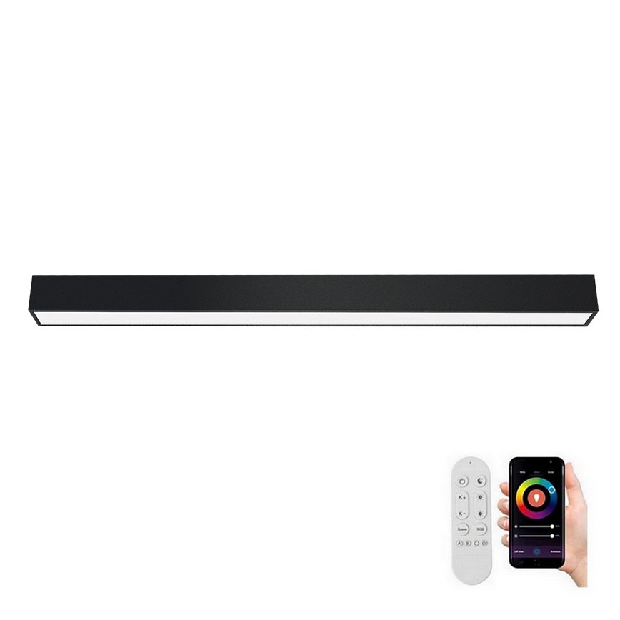 Immax NEO 07256L - LED Димируем плафон NEO LITE LUNGO LED/38W/230V 3000-6000K Wi-Fi Tuya черен + дистанционно управление