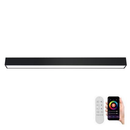 Immax NEO 07256L - LED Димируем плафон NEO LITE LUNGO LED/38W/230V 3000-6000K Wi-Fi Tuya черен + дистанционно управление