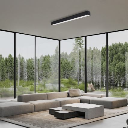 Immax NEO 07256L - LED Димируем плафон NEO LITE LUNGO LED/38W/230V 3000-6000K Wi-Fi Tuya черен + дистанционно управление