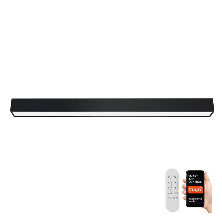 Immax NEO 07256L - LED Димируем плафон NEO LITE LUNGO LED/38W/230V 3000-6000K Wi-Fi Tuya черен + дистанционно управление