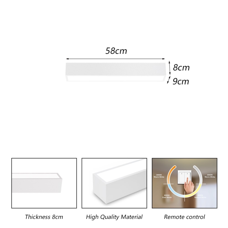 Immax NEO 07257L - LED регулируемо таванно осветително тяло NEO LITE LUNGO LED/20W/230V 3000-6000K Wi-Fi Tuya бяло + дистанционно управление