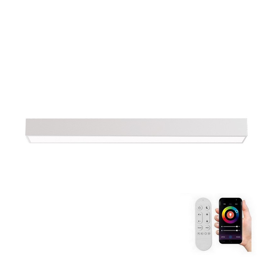 Immax NEO 07258L - LED Димируем плафон NEO LITE LUNGO LED/29W/230V 3000-6000K Wi-Fi Tuya бял + дистанционно управление