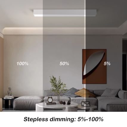 Immax NEO 07258L - LED Димируем плафон NEO LITE LUNGO LED/29W/230V 3000-6000K Wi-Fi Tuya бял + дистанционно управление