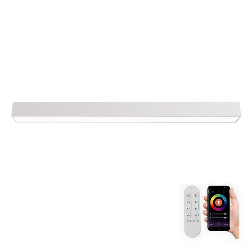 Immax NEO 07259L - LED Димируем плафон NEO LITE LUNGO LED/38W/230V 3000-6000K Wi-Fi Tuya бял + дистанционно управление