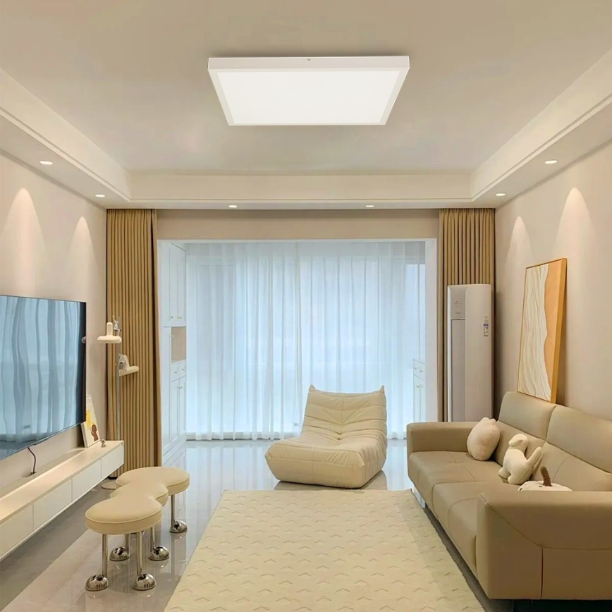 Immax NEO 07277L - LED Димируем плафон за баня NEO LITE FRAME LED/50W/230V IP44 Wi-Fi Tuya +remote управление бял