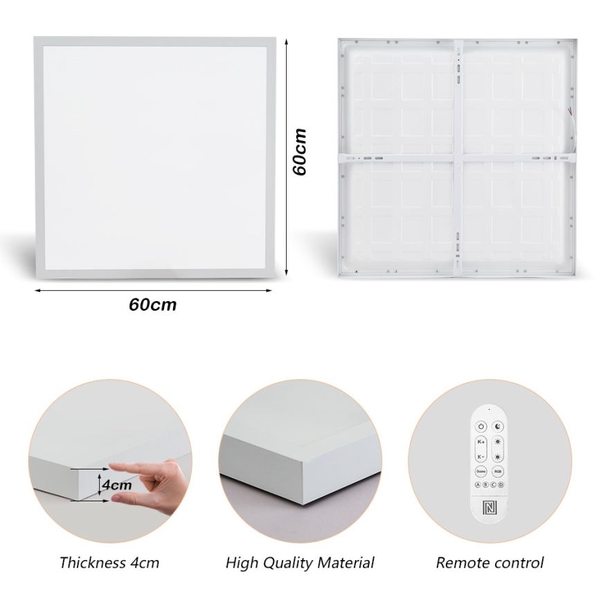 Immax NEO 07277L - LED Димируем плафон за баня NEO LITE FRAME LED/50W/230V IP44 Wi-Fi Tuya +remote управление бял