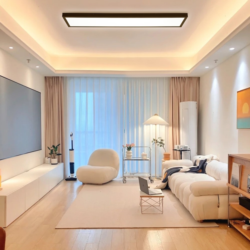 Immax NEO 07278L - LED Димируем плафон за баня NEO LITE FRAME LED/50W/230V IP44 Wi-Fi Tuya + дистанционно управление черен