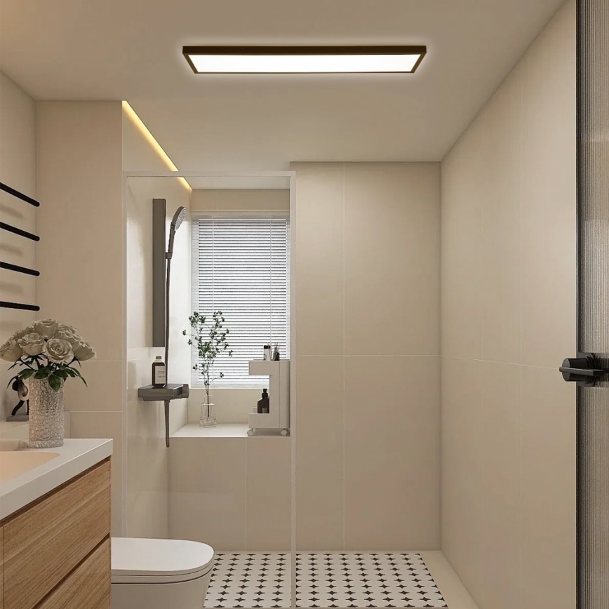 Immax NEO 07278L - LED Димируем плафон за баня NEO LITE FRAME LED/50W/230V IP44 Wi-Fi Tuya + дистанционно управление черен