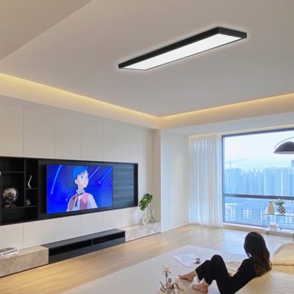Immax NEO 07278L - LED Димируем плафон за баня NEO LITE FRAME LED/50W/230V IP44 Wi-Fi Tuya + дистанционно управление черен