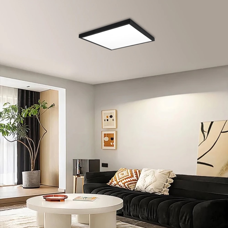 Immax NEO 07279L - LED Димируем плафон за баня NEO LITE FRAME LED/50W/230V IP44 Wi-Fi Tuya + дистанционно управление черен