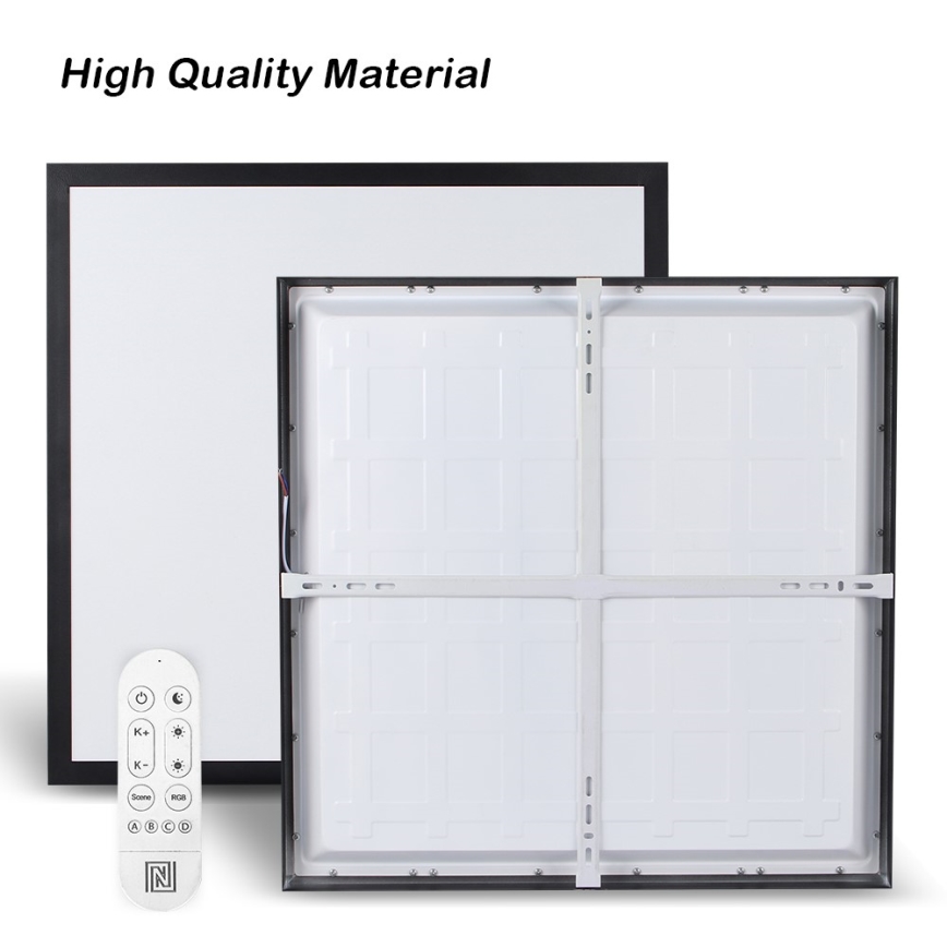 Immax NEO 07279L - LED Димируем плафон за баня NEO LITE FRAME LED/50W/230V IP44 Wi-Fi Tuya + дистанционно управление черен