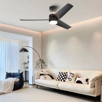Immax NEO 07280L - LED Вентилатор за таван BEAUTY LED/18W/230V Wi-Fi Tuya черен Ø 132 см + дистанционно управление