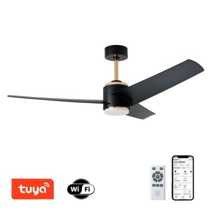Immax NEO 07280L - LED Вентилатор за таван BEAUTY LED/18W/230V Wi-Fi Tuya черен Ø 132 см + дистанционно управление