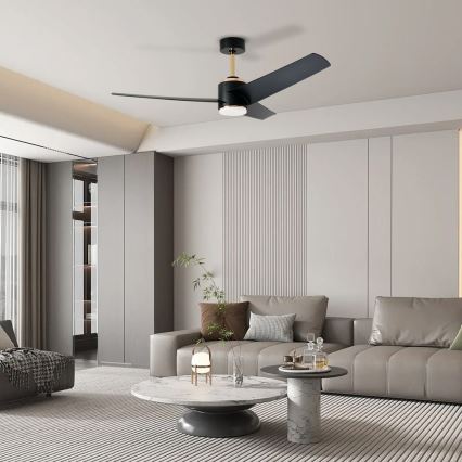 Immax NEO 07280L - LED Вентилатор за таван BEAUTY LED/18W/230V Wi-Fi Tuya черен Ø 132 см + дистанционно управление