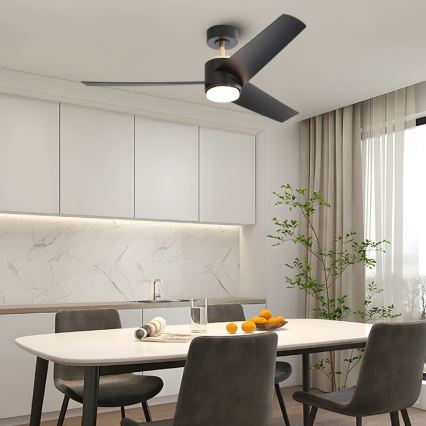 Immax NEO 07280L - LED Вентилатор за таван BEAUTY LED/18W/230V Wi-Fi Tuya черен Ø 132 см + дистанционно управление