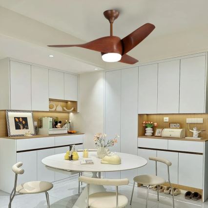 Immax NEO 07286L - LED таванен вентилатор WAVE LED/18W/230V Wi-Fi Tuya кафяв Ø 132 см + дистанционно управление