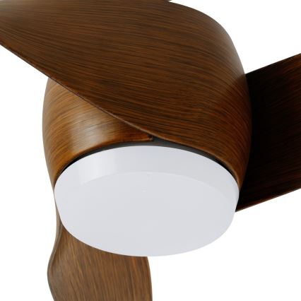 Immax NEO 07286L - LED таванен вентилатор WAVE LED/18W/230V Wi-Fi Tuya кафяв Ø 132 см + дистанционно управление