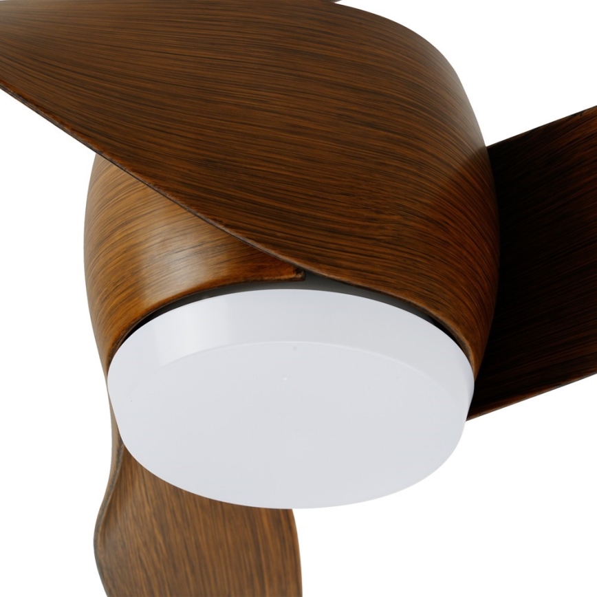 Immax NEO 07286L - LED таванен вентилатор WAVE LED/18W/230V Wi-Fi Tuya кафяв Ø 132 см + дистанционно управление