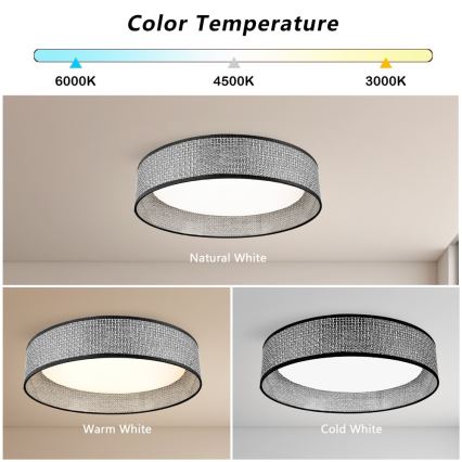 Immax NEO 07287L - LED+CCT Димируемо таванно осветително тяло LONA LED/36W/230V 3000-6000K Wi-Fi Tuya Ø 45,5 см+ дистанционно управление
