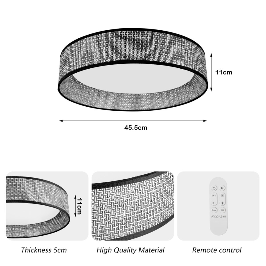 Immax NEO 07287L - LED+CCT Димируемо таванно осветително тяло LONA LED/36W/230V 3000-6000K Wi-Fi Tuya Ø 45,5 см+ дистанционно управление
