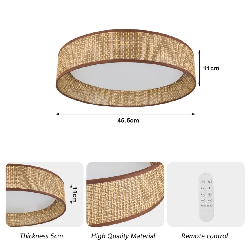 Immax NEO 07288L - LED+CCT димируемо таванно осветително тяло LONA LED/36W/230V 3000-6000K Wi-Fi Tuya Ø 45,5 см + дистанционно управление