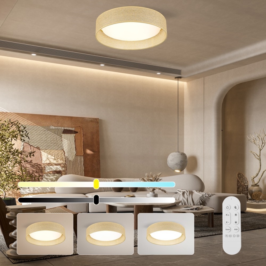 Immax NEO 07289L - LED+CCT Димируем плафон LONA LED/36W/230V 3000-6000K Wi-Fi Tuya Ø 45,5 см + дистанционно управление