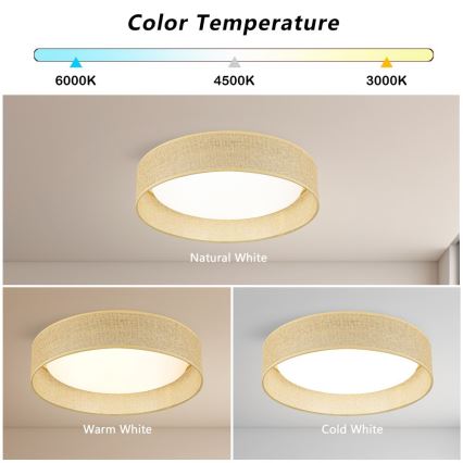 Immax NEO 07289L - LED+CCT Димируем плафон LONA LED/36W/230V 3000-6000K Wi-Fi Tuya Ø 45,5 см + дистанционно управление