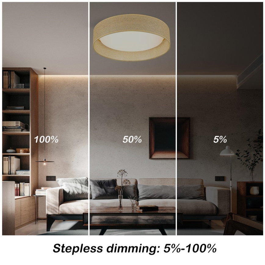 Immax NEO 07289L - LED+CCT Димируем плафон LONA LED/36W/230V 3000-6000K Wi-Fi Tuya Ø 45,5 см + дистанционно управление