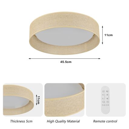 Immax NEO 07289L - LED+CCT Димируем плафон LONA LED/36W/230V 3000-6000K Wi-Fi Tuya Ø 45,5 см + дистанционно управление