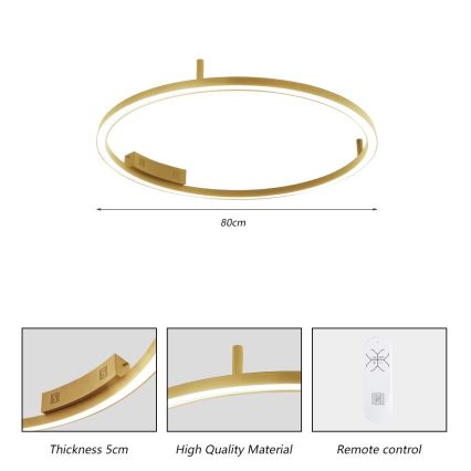 Immax NEO 07291-80G - LED+CCT Димируем таванен плафон FINO LED/55W/230V 2700-6500K Tuya Ø 80 cm + дистанционно управление