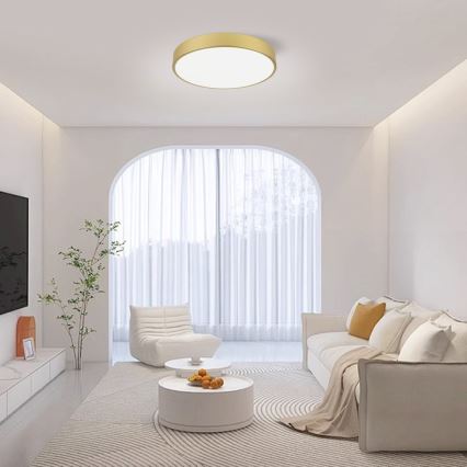 Immax NEO 07292L - димируема LED таванна лампа NEO LITE SEMPLICI LED/36W/230V 3000-6000K Ø 40 cm Wi-Fi Tuya златиста + дистанционно управление