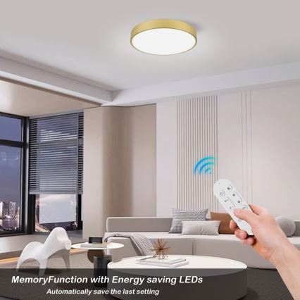 Immax NEO 07292L - димируема LED таванна лампа NEO LITE SEMPLICI LED/36W/230V 3000-6000K Ø 40 cm Wi-Fi Tuya златиста + дистанционно управление