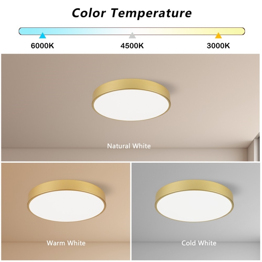 Immax NEO 07292L - LED+CCT Димируемо таванно осветително тяло SEMPLICI LED/36W/230V 2700–6500K, диам. 40 см + дистанционно управление