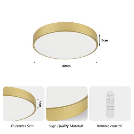 Immax NEO 07292L - LED+CCT Димируемо таванно осветително тяло SEMPLICI LED/36W/230V 2700–6500K, диам. 40 см + дистанционно управление