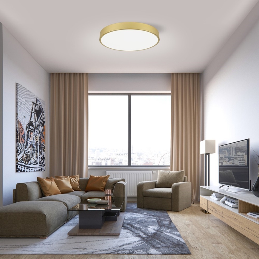 Immax NEO 07293L - Димируемо LED таванно осветително тяло NEO LITE SEMPLICI LED/60W/230V 3000-6000K Ø 60 см Wi-Fi Tuya златисто + дистанционно управление