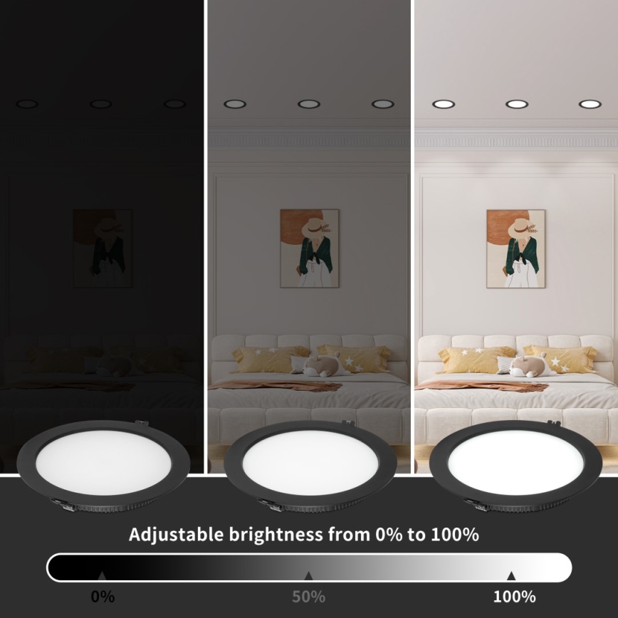 Immax NEO 07294L - LED димируемо вградено осветително тяло DOWN LED/12W/230V Wi-Fi Tuya Ø 12 см бяло