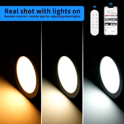 Immax NEO 07294L - Димируемо вградено таванно осветително тяло DOWN LED/36W/230V Wi-Fi Tuya Ø 23 см бяло