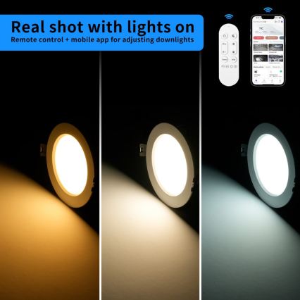 Immax NEO 07294L - LED димируемо вградено таванно осветително тяло DOWN LED/36W/230V Wi-Fi Ø 23 cm черно