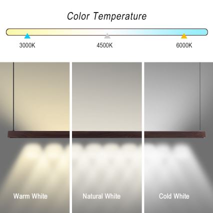 Immax NEO 07300L - LED димируем полилей на кабел MADEIRA LED/26W/230V Wi-Fi Tuya 122 cm орех + дистанционно управление