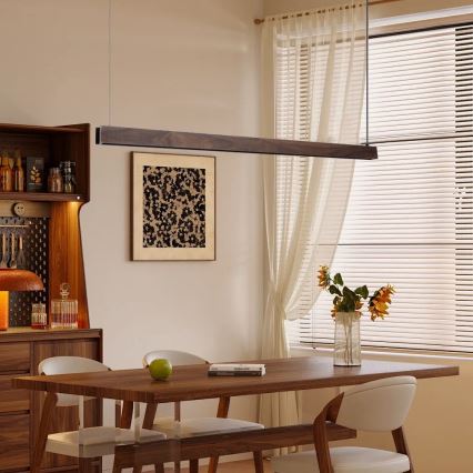 Immax NEO 07300L - LED димируем полилей на кабел MADEIRA LED/26W/230V Wi-Fi Tuya 122 cm орех + дистанционно управление