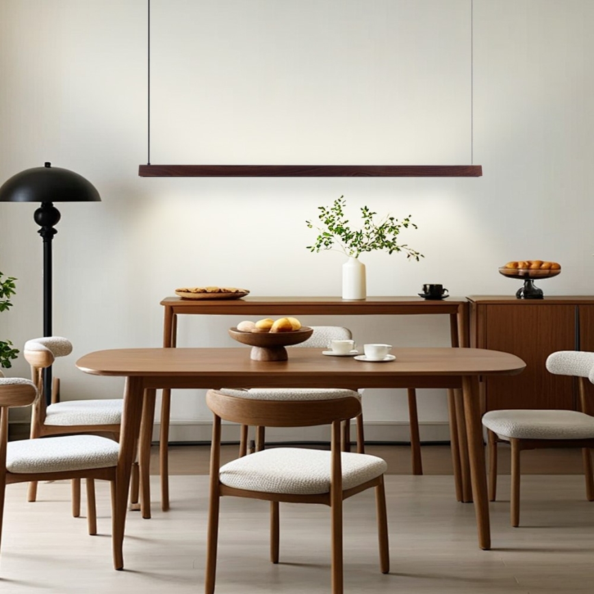 Immax NEO 07301L - LED полилей с възможност за димиране на кабел MADEIRA LED/33W/230V Wi-Fi Tuya 152 cm орех + дистанционно управление