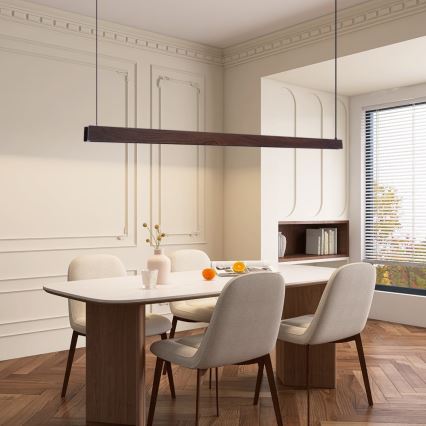 Immax NEO 07301L - LED полилей с възможност за димиране на кабел MADEIRA LED/33W/230V Wi-Fi Tuya 152 cm орех + дистанционно управление