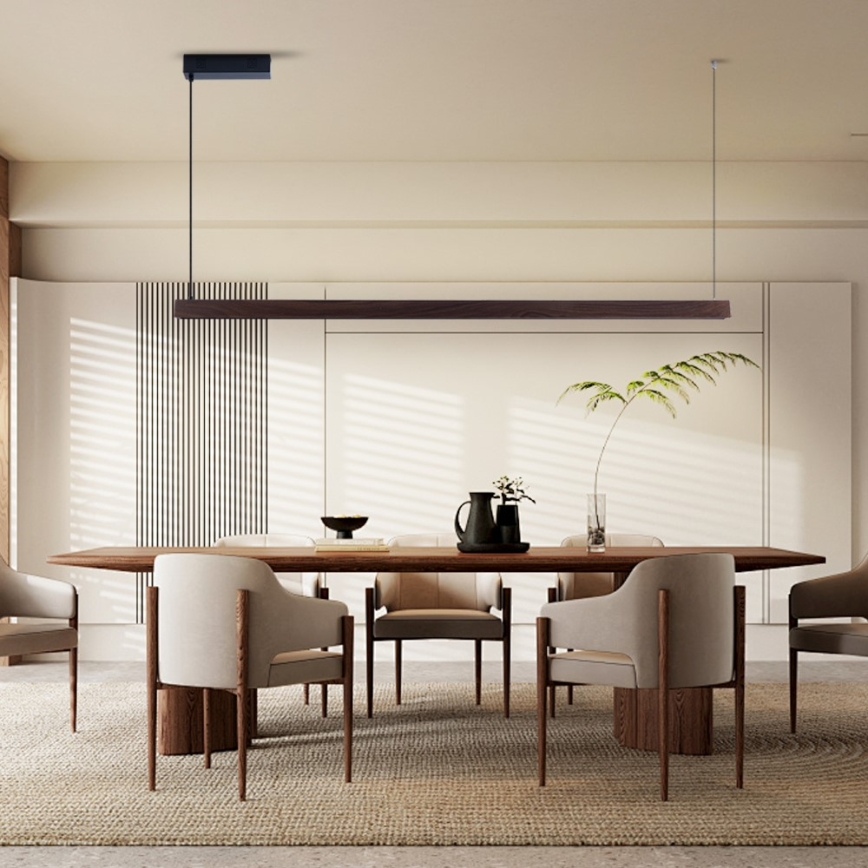 Immax NEO 07302L - LED полилей на кабел с възможност за димиране MADEIRA LED/44W/230V Wi‑Fi Tuya 202 cm орех + дистанционно управление