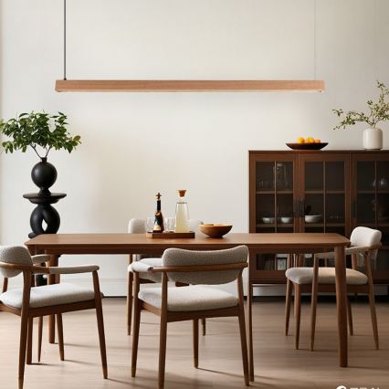 Immax NEO 07303L - Димируем LED полилей на кабел MADEIRA LED/26W/230V Wi-Fi Tuya 122 cm дъб + дистанционно управление