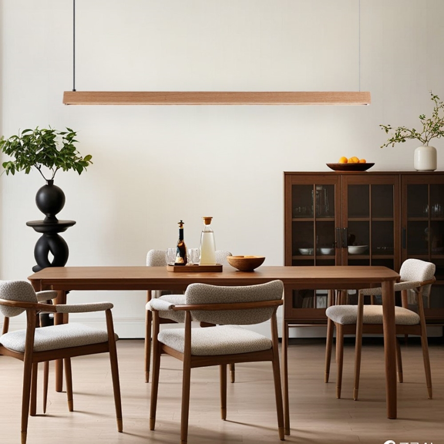 Immax NEO 07303L - Димируем LED полилей на кабел MADEIRA LED/26W/230V Wi-Fi Tuya 122 cm дъб + дистанционно управление